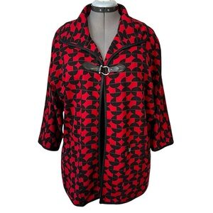 Zoe knit cardigan with leather clasp M NEW